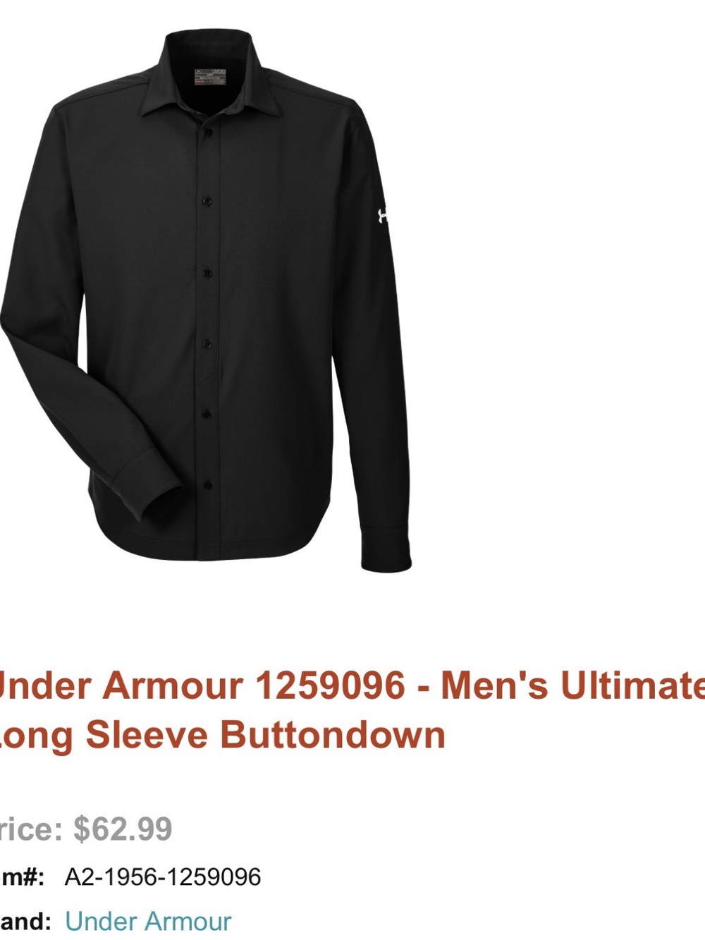 Under Armour Black Long-Sleeve Button-Down Shirt Jacket#268